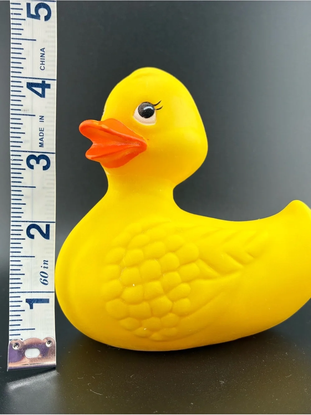 Large Vintage Yellow Rubber‎ Duck Bath Toy 1977